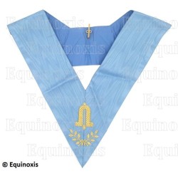 Masonic collar – Traditional French Rite – Deuxième Surveillant – Machine embroidery 