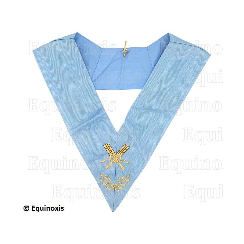 Masonic collar – Traditional French Rite – Secrétaire – Machine embroidery 