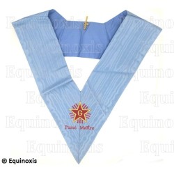 Masonic collar – Traditional French Rite – Vénérable en chaire – Machine embroidery 