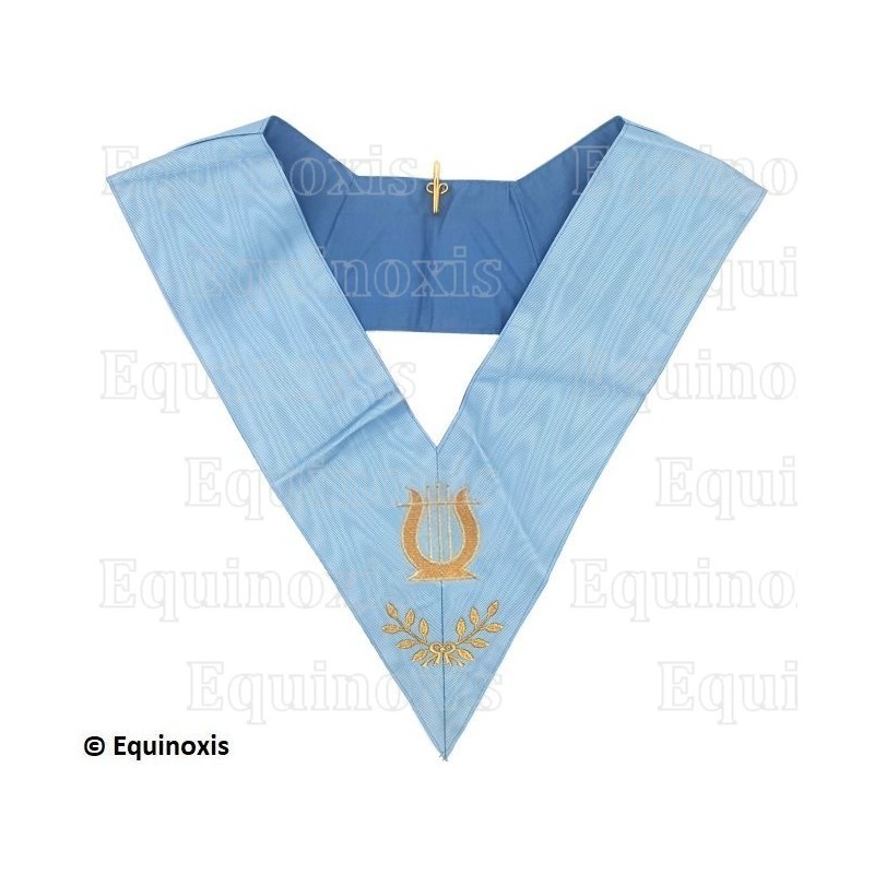 Masonic collar – Traditional French Rite – Organist – Machine embroidery
