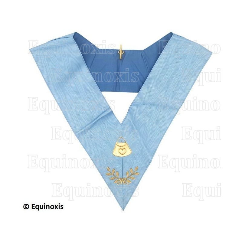 Masonic collar – Traditional French Rite – Hospitalier – Machine embroidery 