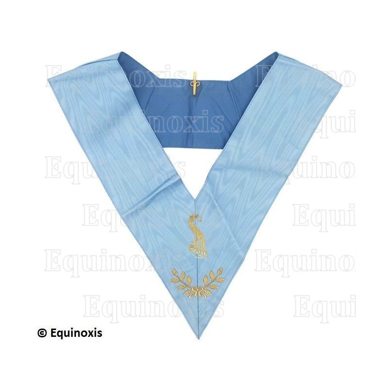 Masonic collar – Traditional French Rite – Maître des Banquets – Blue back – Machine embroidery