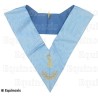 Masonic collar – Traditional French Rite – Maître des Banquets – Blue back – Machine embroidery