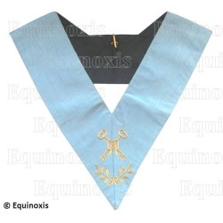 Masonic collar – Traditional French Rite – Trésorier – Mourning back – Machine embroidery 
