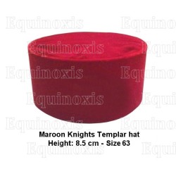 Toque maçonnique – Knights Templar (KT) – Toque du Temple – Size 63