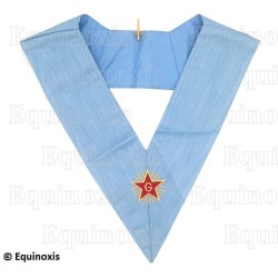 Masonic collar – Traditional French Rite – Vénérable en chaire – Machine embroidery 