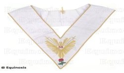 Masonic collar – Scottish Rite (AASR) – 33rd degree – Grande Gloire et Rose rouge – Machine embroidery