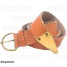 Ceinture maçonnique en cuir marron – Knights Templar (KT)