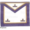 Tablier maçonnique en faux cuir – Memphis-Misraim – Worshipful Master – 3 taus – Violet