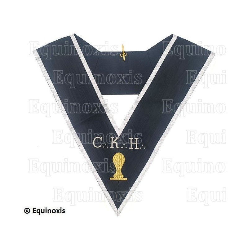 Masonic collar – Scottish Rite (AASR) – 30th degree – CKH – Grand Grade des Sceaux – Machine embroidery
