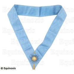 Masonic collerette – RSR – MESA Officer – Blue with blue rosette with golden globe