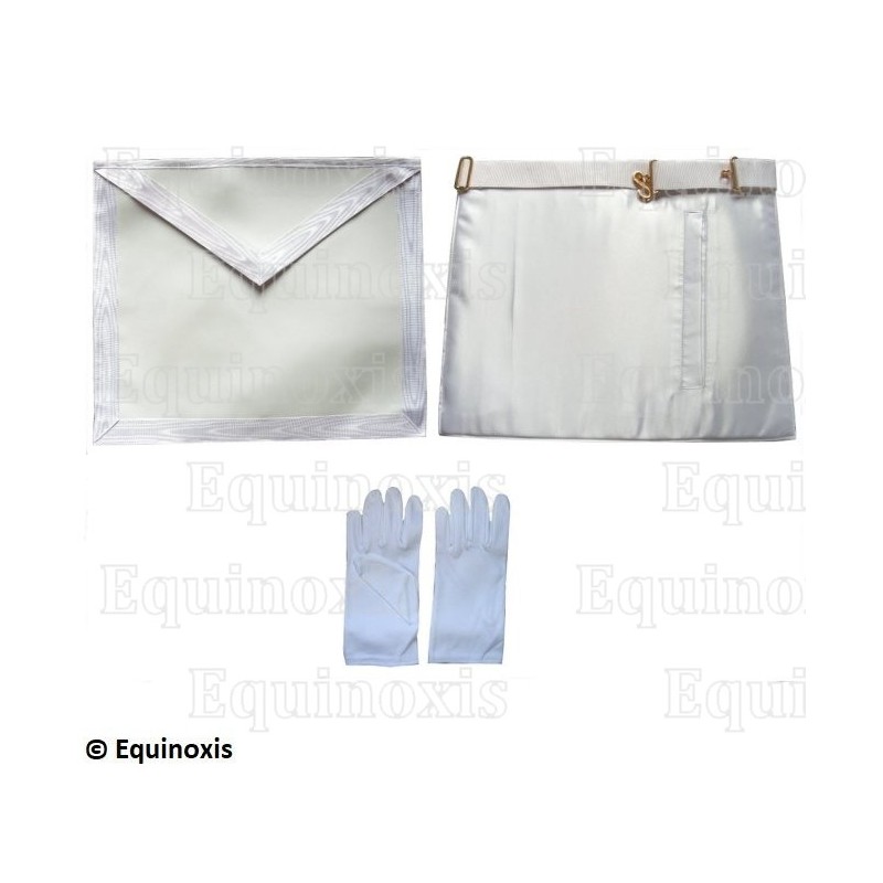 Ensemble Apprenti / Compagnon – Tablier en cuir 30 cm x 35 cm + 1 paire de gants blancs