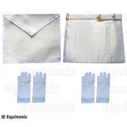Ensemble Apprenti / Compagnon – Tablier en cuir 30 cm x 35 cm + 2 paires de gants blancs