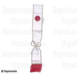 Masonic sash – CBCS – White with white ribbon – Red rosette