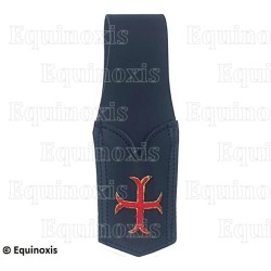 Leather sword holder – Leather sword holder noir pour épée fine – Croix templière pattée rentrée