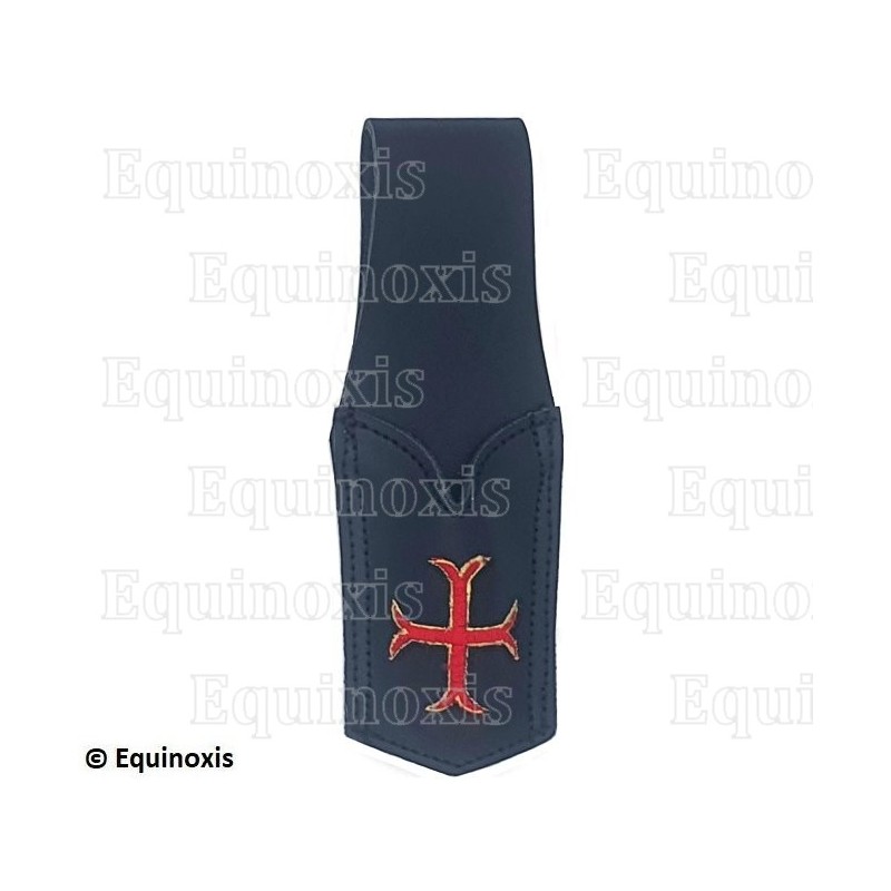 Leather sword holder – Leather sword holder noir pour épée fine – Croix templière pattée rentrée