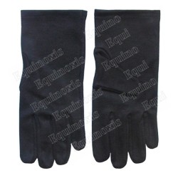 Black-cotton Masonic gloves – Size 7