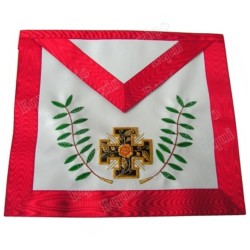 Leather Masonic apron – Scottish Rite (AASR) – 18th degree – Knight Rose-Croix – Cross potent with acacia