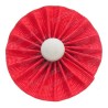 Red rosette with white button
