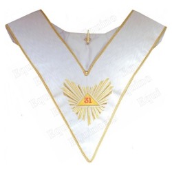 Masonic collar – Scottish Rite (AASR) – 31st degree – Grand glory – Yellow triangle – Machine embroidery