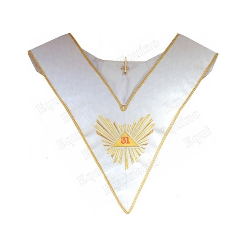 Masonic collar – AASR – 31st degree – Grand glory – Yellow triangle – Machine embroidery