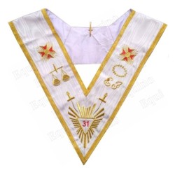 Masonic collar – Scottish Rite (AASR) – 31st degree – Grand glory + swords + EJ – Machine embroidery