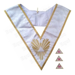Masonic collar – Scottish Rite (AASR) – 31st / 32nd / 33rd degree – Triangle turned upwards – Machine embroidery