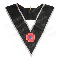 Masonic collar – Scottish Rite (AASR) – 32nd degree – Black back – Machine embroidery