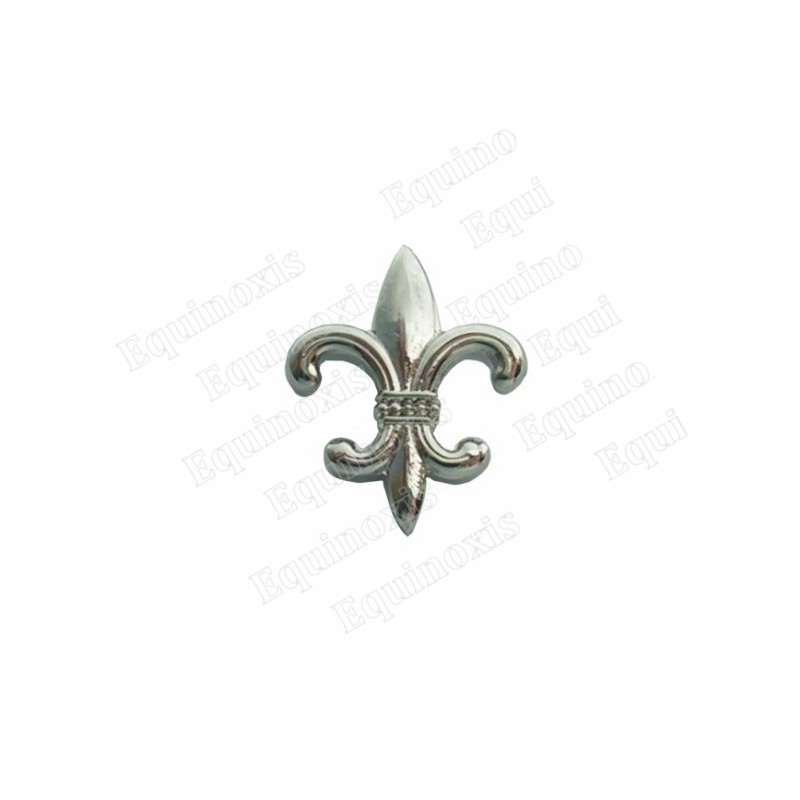 Symbolic lapel pin – 3D Fleur-de-lis – Silver