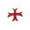 Tempar lapel pin – Inward-patted Templar cross with red enamel – Small