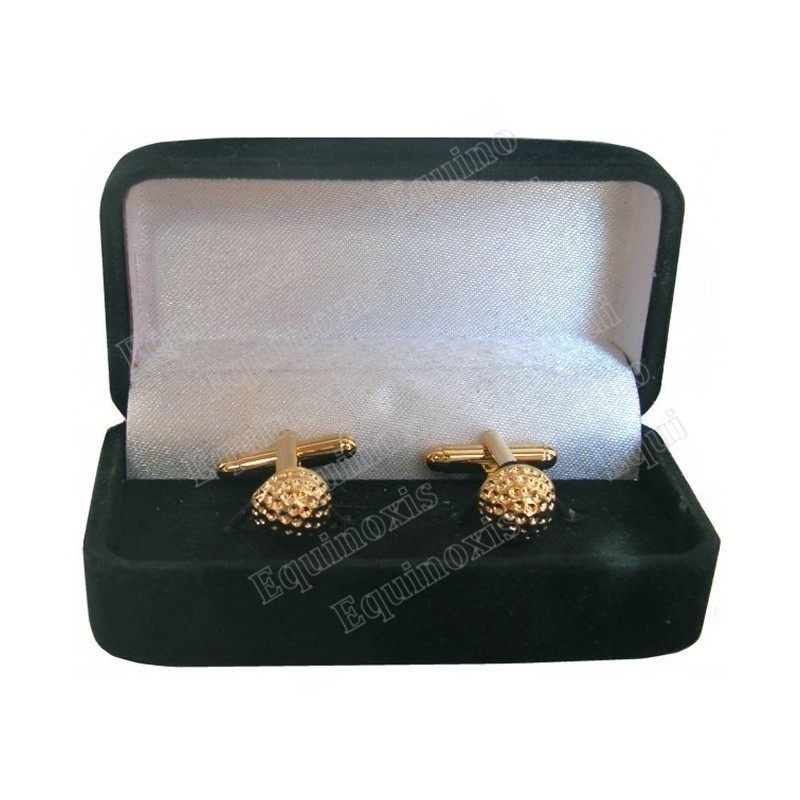 Cuff-links with box – Golf ball – Gold