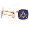 Masonic cuff-links – Square-and-compass w/ night-blue enmael