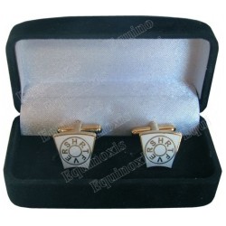 Masonic cuff-links with box – Keystone with French letters – Mark Degree