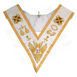 Masonic collar –  Scottish Rite (AASR) – 31st degree – Grand glory – Hand embroidery