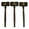 Set of 3 Masonic gavels  – WM / Senior Warden / Junior Warden – Black