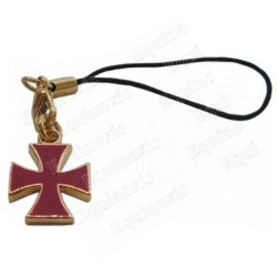 Templar mobile phone charm – Templar cross with red enamel 
