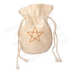 Leather pouch  – Five-pointed star – White leather