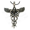 Gothic pendant – Caduceus with skulls