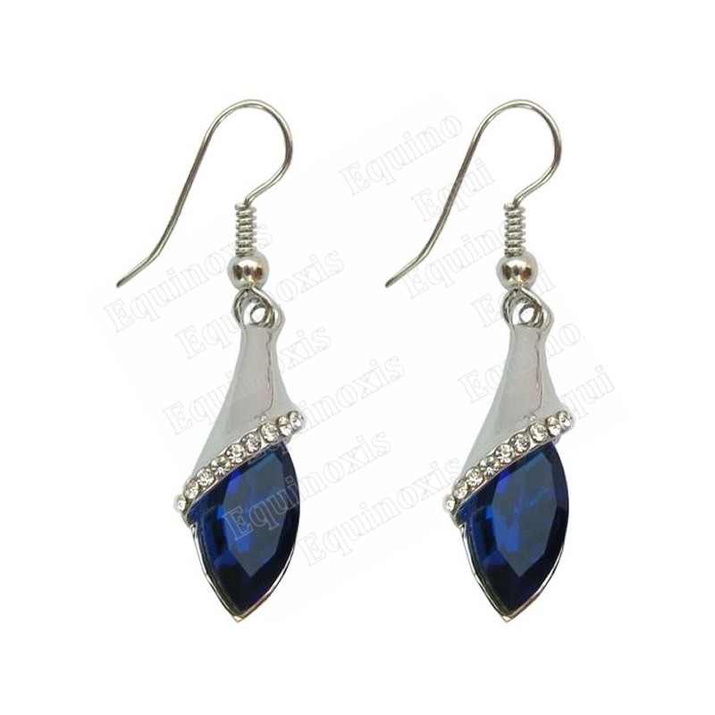 Crystal ear-rings – Ballerine – Blue – Silver finish