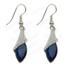 Crystal ear-rings – Ballerine – Blue – Silver finish