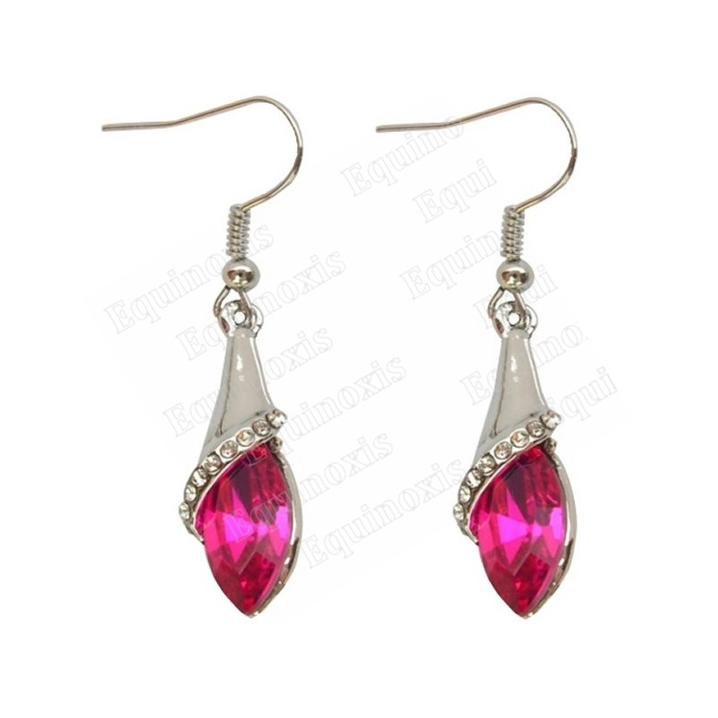 Crystal ear-rings – Ballerine – Fuschia – Silver finish