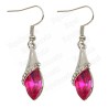 Crystal ear-rings – Ballerine – Fuschia – Silver finish