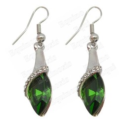 Crystal ear-rings – Ballerine – Green – Silver finish