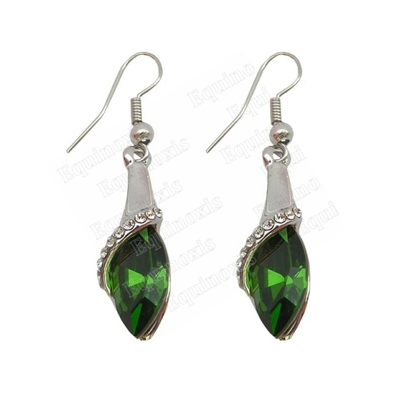 Crystal ear-rings – Ballerine – Green – Silver finish