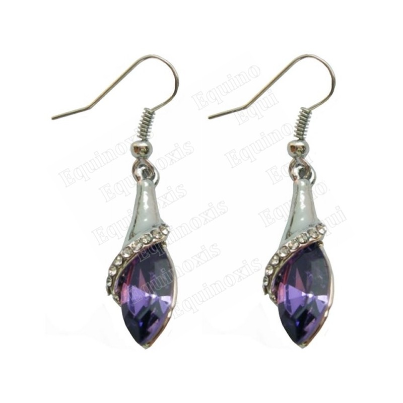 Crystal ear-rings – Ballerine – Purple – Silver finish