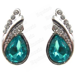 Crystal ear-rings – Esmeralda – Blue – Silver finish