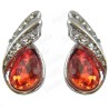 Crystal ear-rings – Esmeralda – Orange – Silver finish