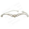 Bracelet en cristal – Heart – White – Silver finish