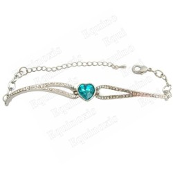 Crystal bracelet – Heart – Blue – Silver finish