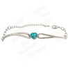 Crystal bracelet – Heart – Blue – Silver finish